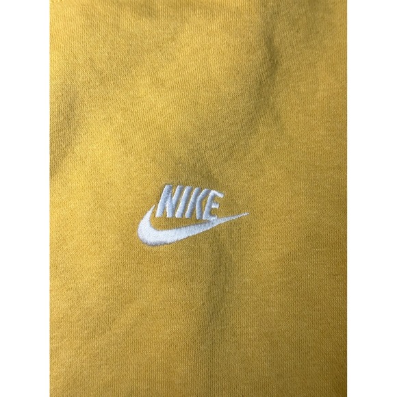 Vintage Nike Sportswear Club Fleece Crewneck Sweatshirt Mustard Yellow Large - Picture 3 of 5